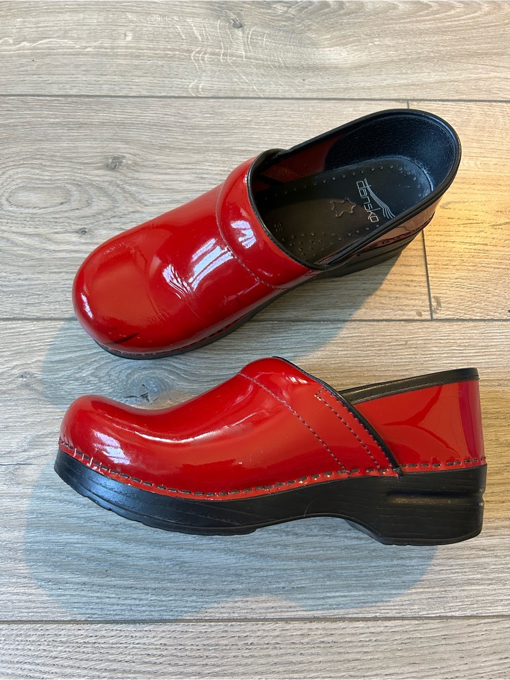 Dansko Red Patent Leather clogs size 38